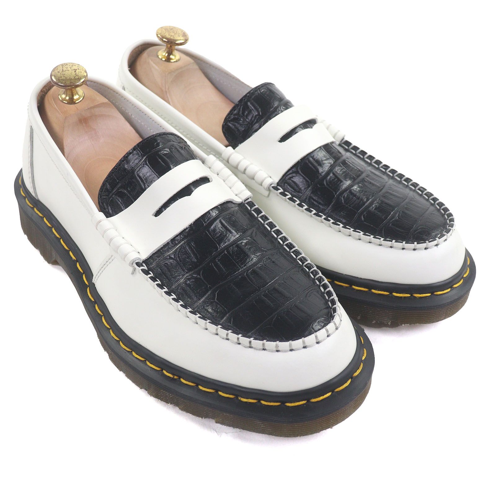 極美品□Dr.Martens STUSSY ドクターマーチン ステューシー 24359 PENTON レザー クロコ型押し  ローファー 7 イングランド製 極美品□Dr.Martens STUSSY ドクターマーチン ステューシー 24359