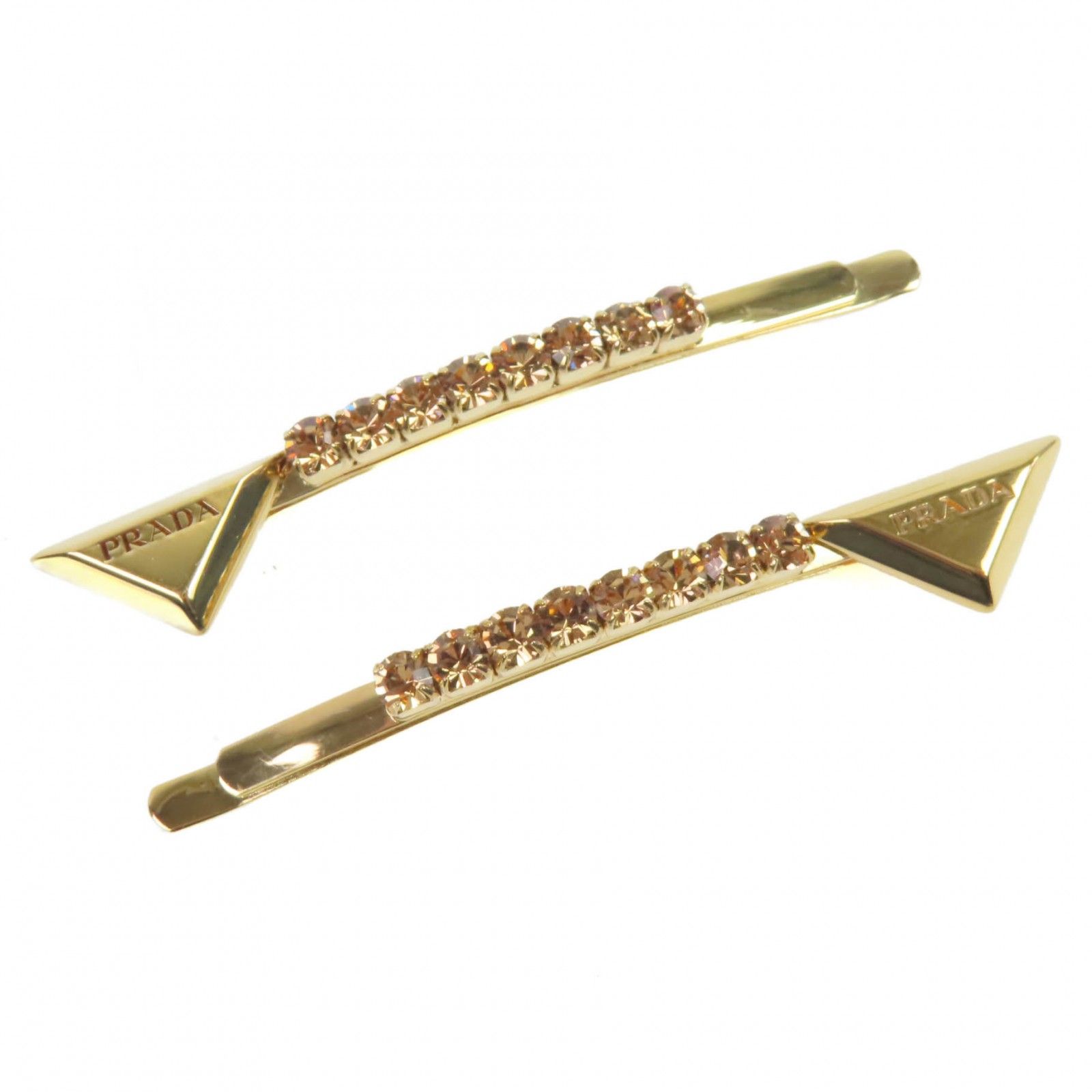 PRADA トライアングルヘアピン 2個セット 良品◇PRADA プラダ 1IF098