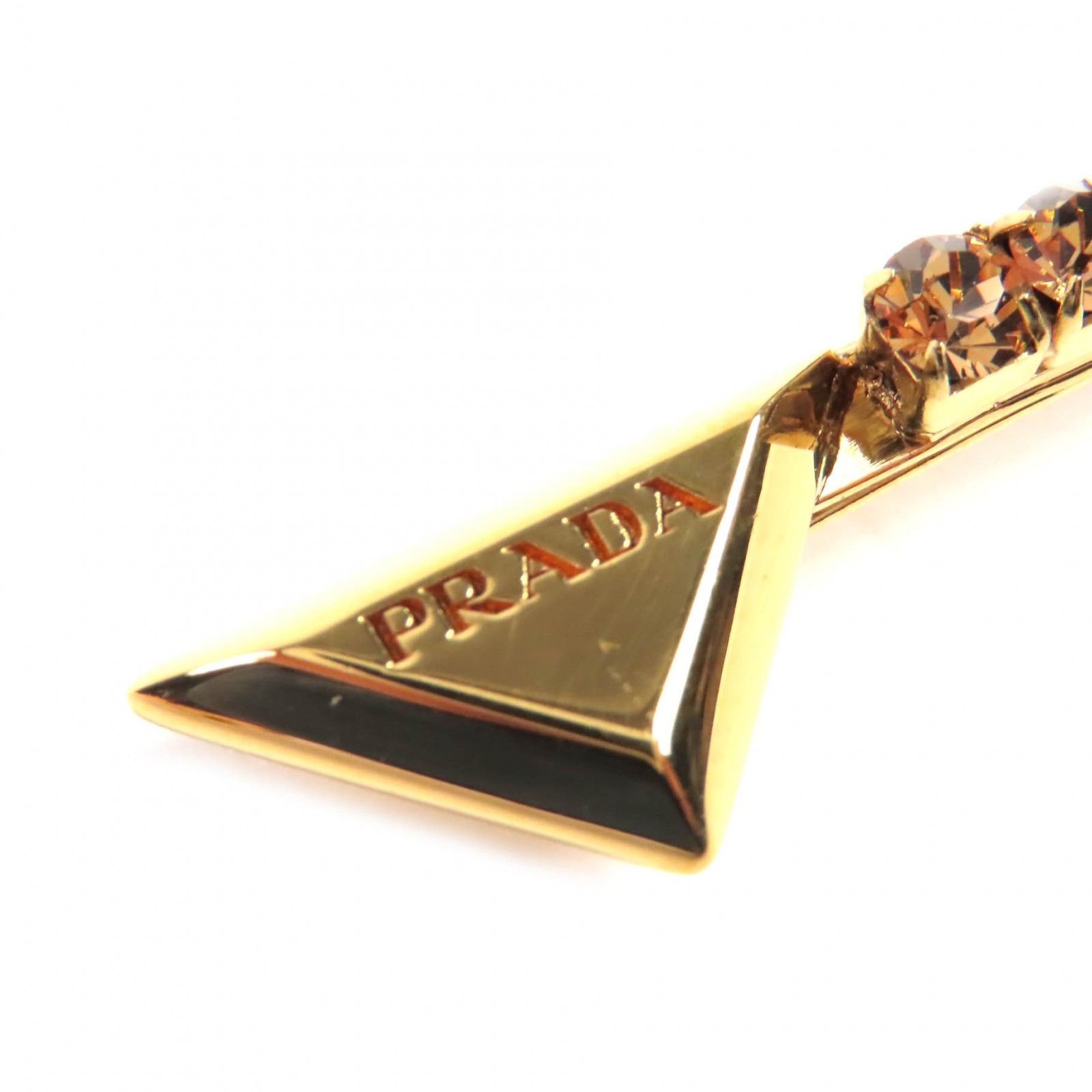 良品◇PRADA プラダ 1IF098 トライアングルロゴ ラインストーン装飾付 GP ヘアピン 2個セット ヘアアクセサリー 保存袋付き 伊製 現行品 良品◇PRADA プラダ 1IF098 トライアングルロゴ ラインストーン装飾付