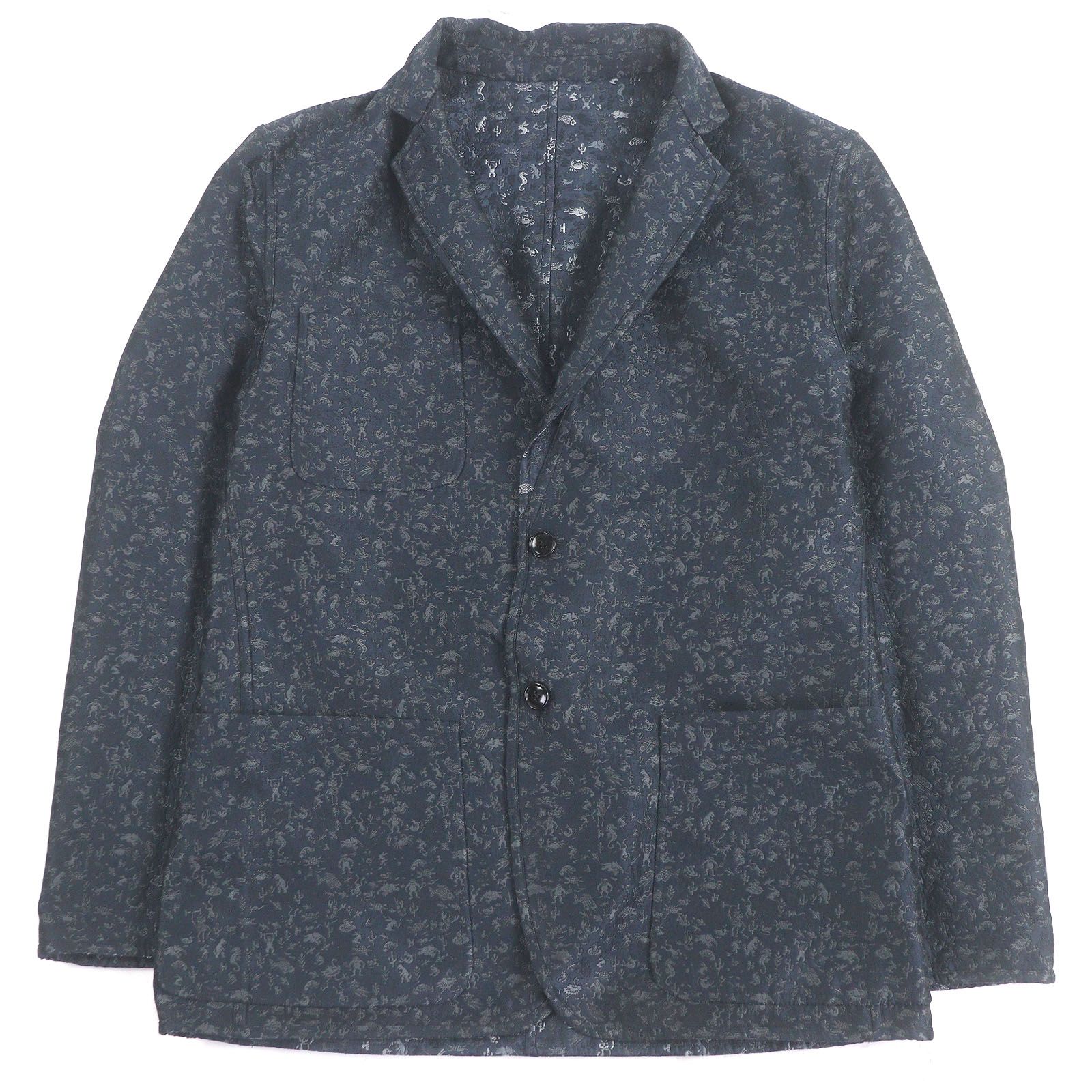 極美品□HERMES エルメス アニマル 総柄 リバーシブル シングル