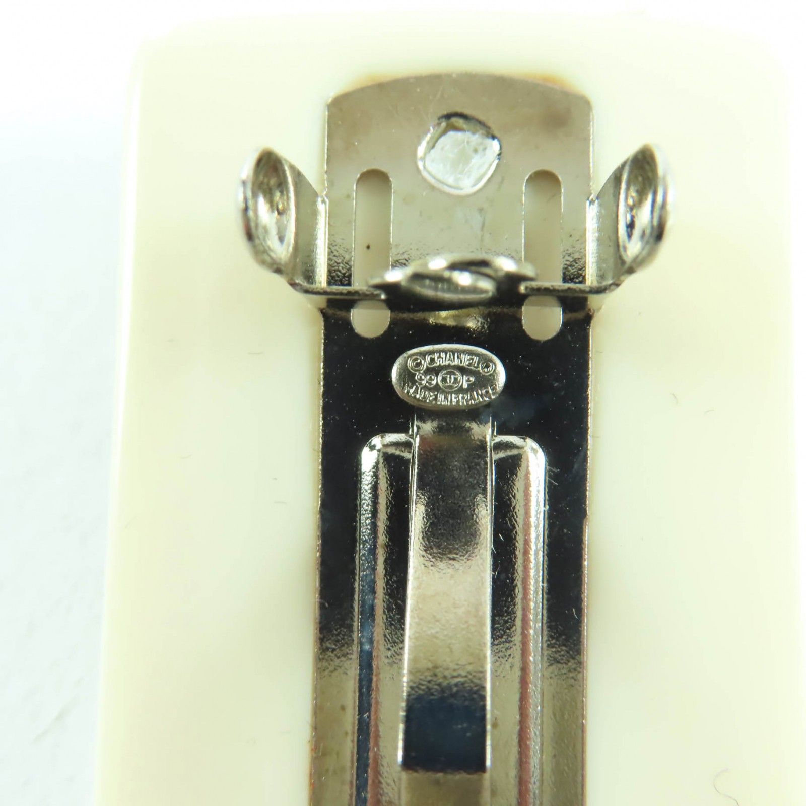 美品☆CHANEL シャネル ヴィンテージ 99P ロゴデザイン バレッタ ヘア