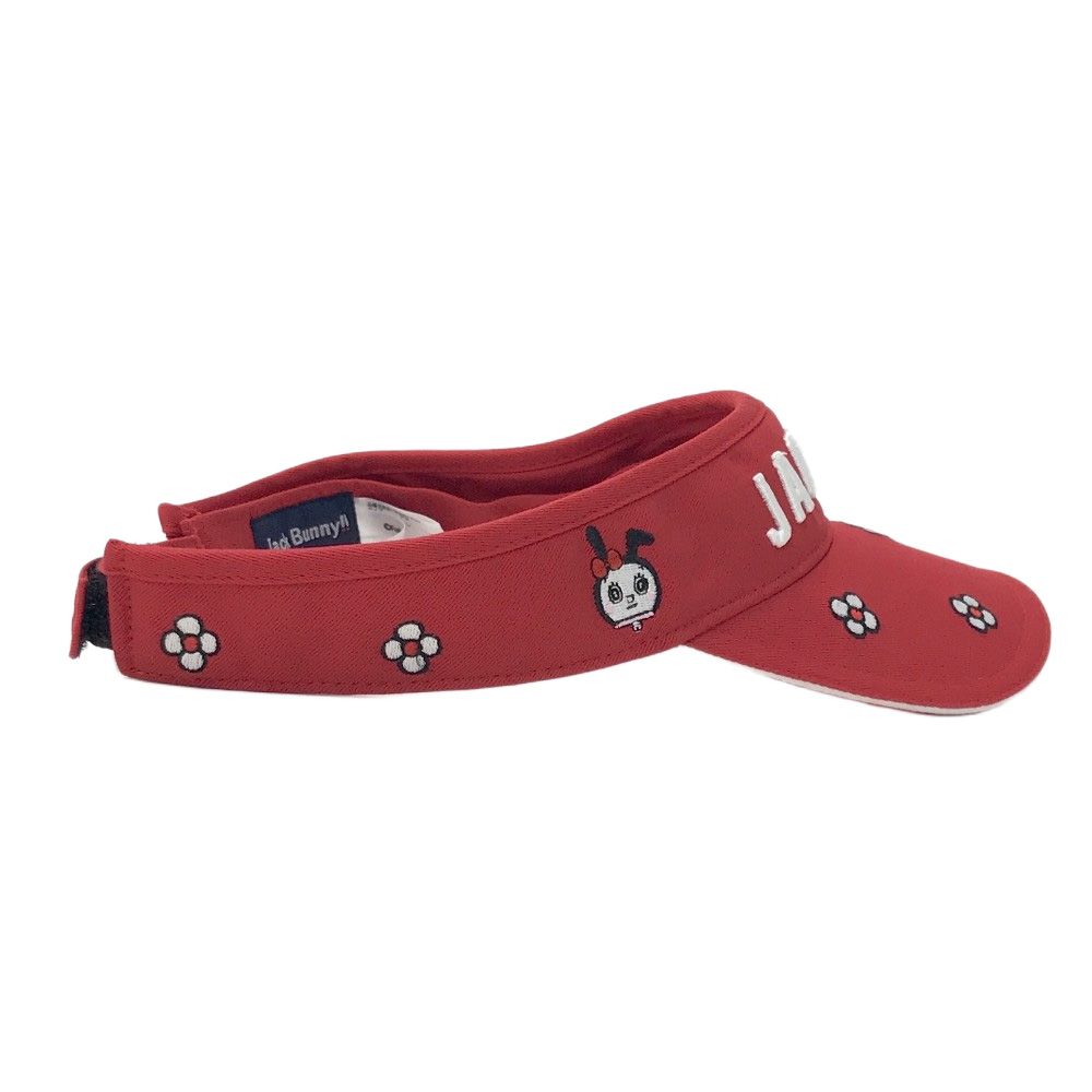 JACK BUNNY ジャックバニー サンバイザー ウサギ 総柄 レッド系 FR