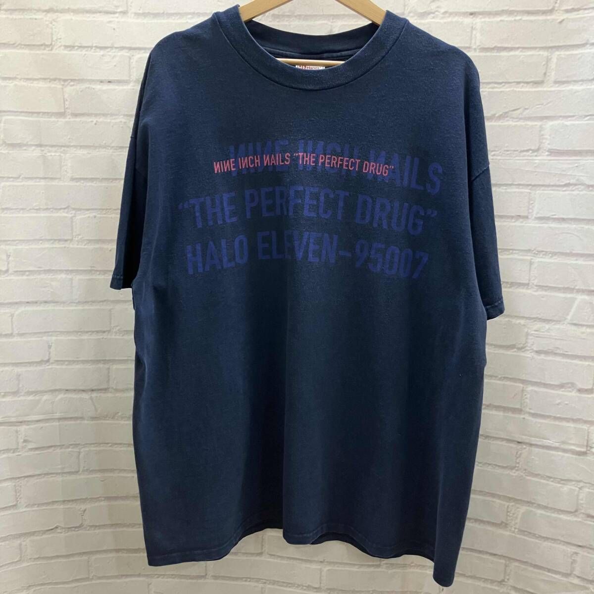 Nine Inch Nails ナイン インチ ネイルズ 90 s The Perfect Drug バンドT 古着 半袖Tシャツ サイズXL ネイビー