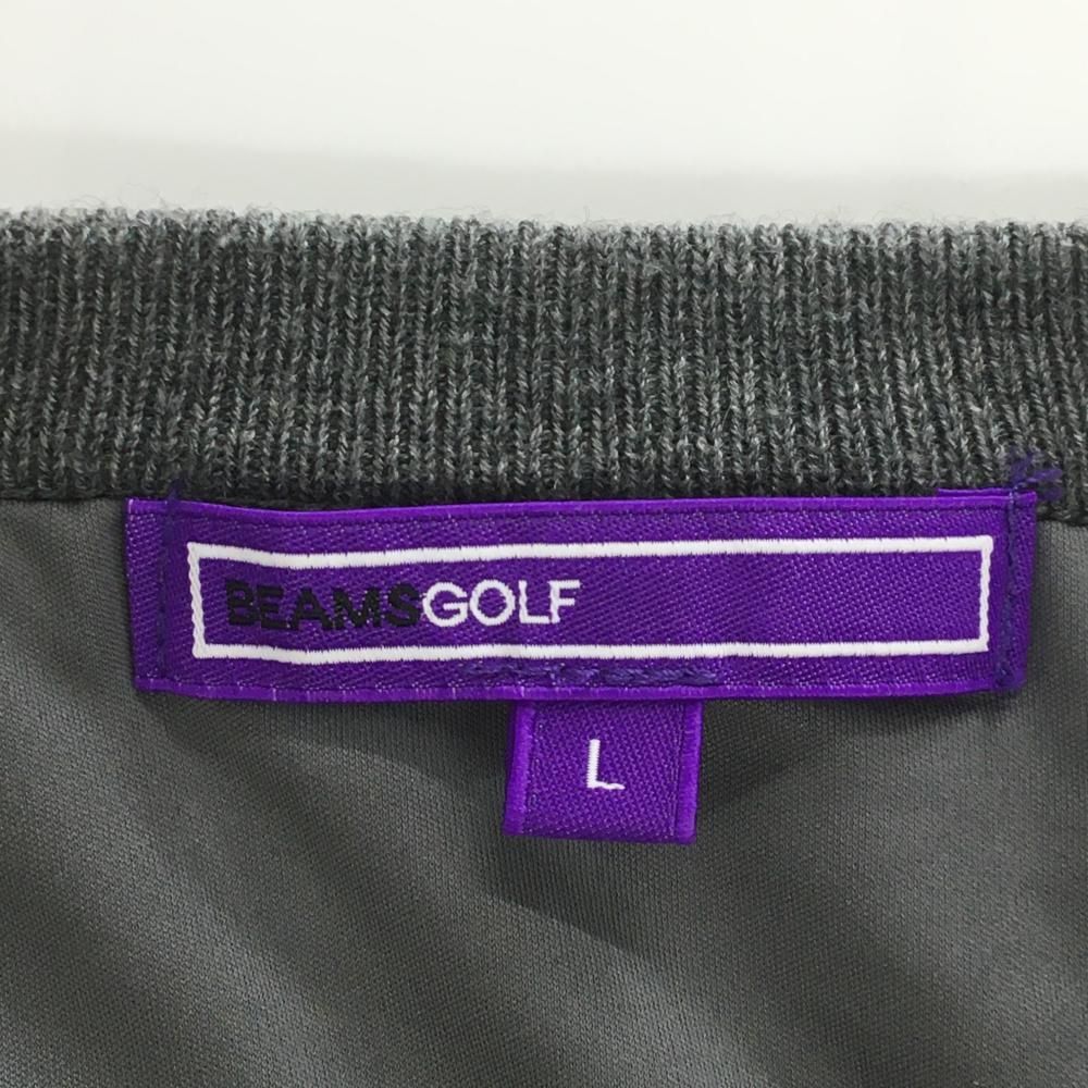 ビームスゴルフ セーター グレー×ネイビー 前面アーガイル 裏地付