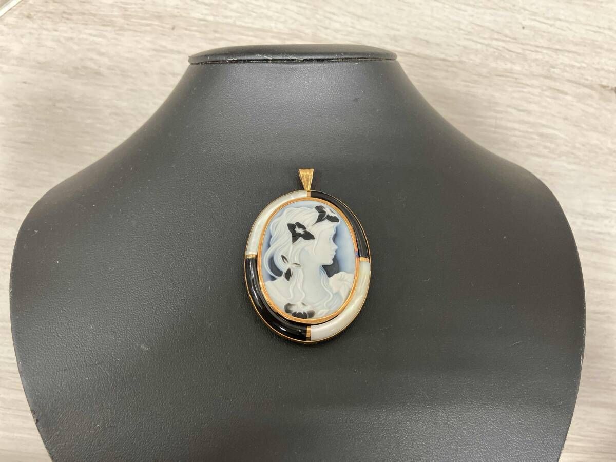 K 18トップ ブローチ カメオ 19.9 g
