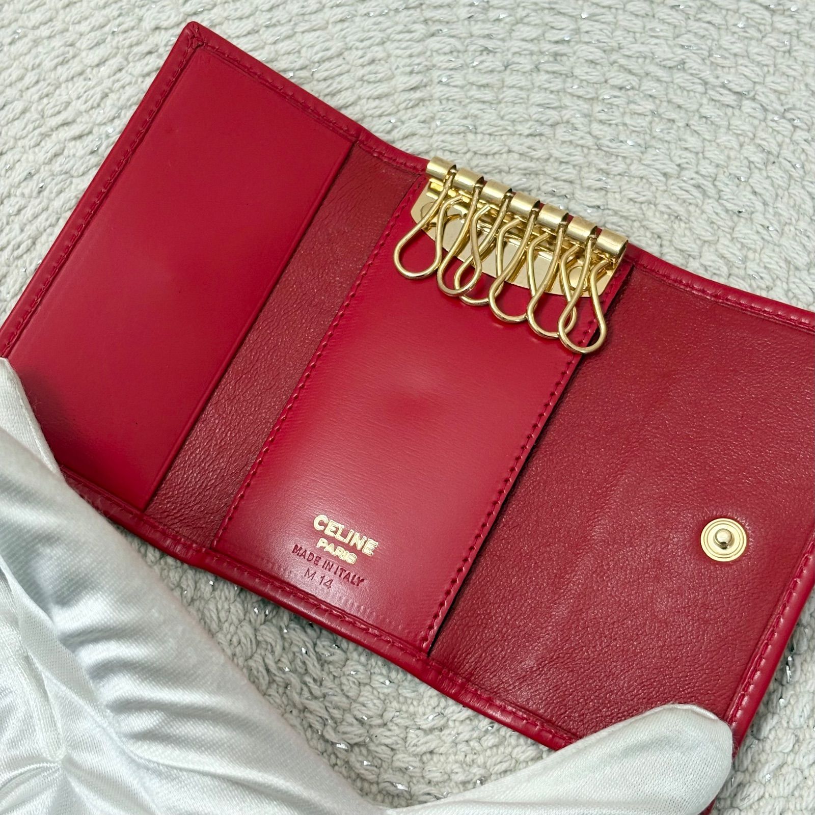 CELINE セリーヌ スターボール　ケース　小銭入れ　レッド　赤 CELINE セリーヌ スターボール コインケース 小銭入れ レッド 赤