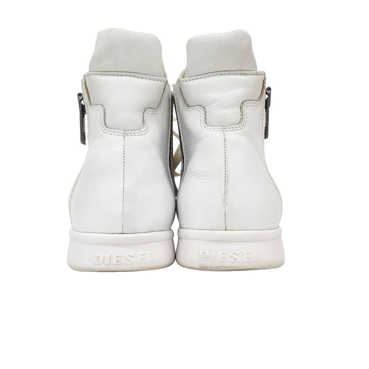 ディーゼル 美品 ハイカットスニーカー サイドジップ 本革 レザー 26.5