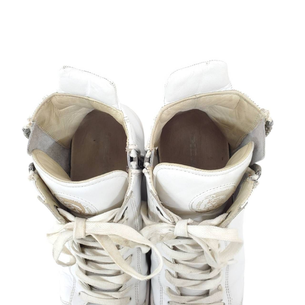 ディーゼル 美品 ハイカットスニーカー サイドジップ 本革 レザー 26.5