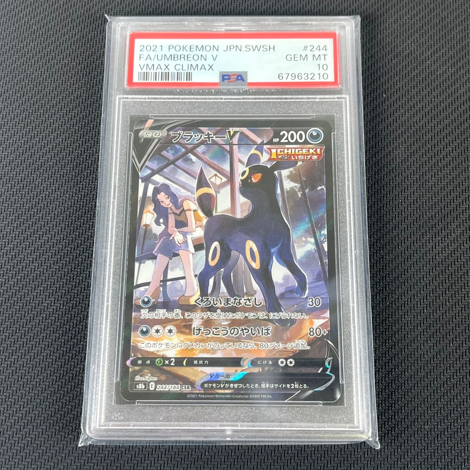 PSA10 ポケカ ブラッキーV CSR 244/184/S8B/B VMAXクライマックス