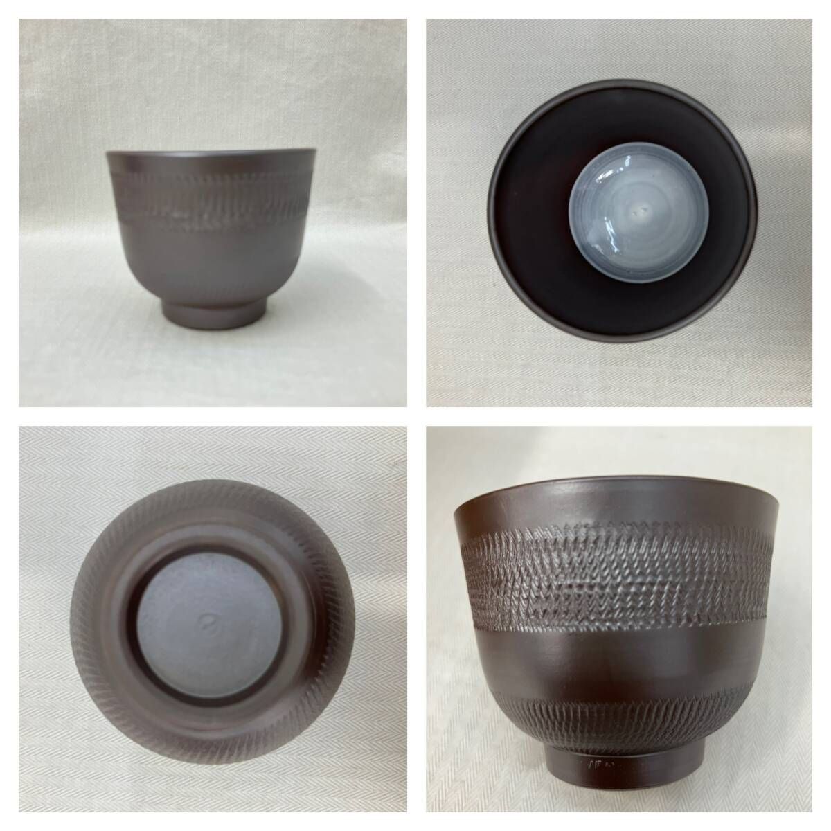 共箱付］萬古焼 煎茶器 急須 茶注 湯呑み5客セット 川水造 伝統工芸 湯