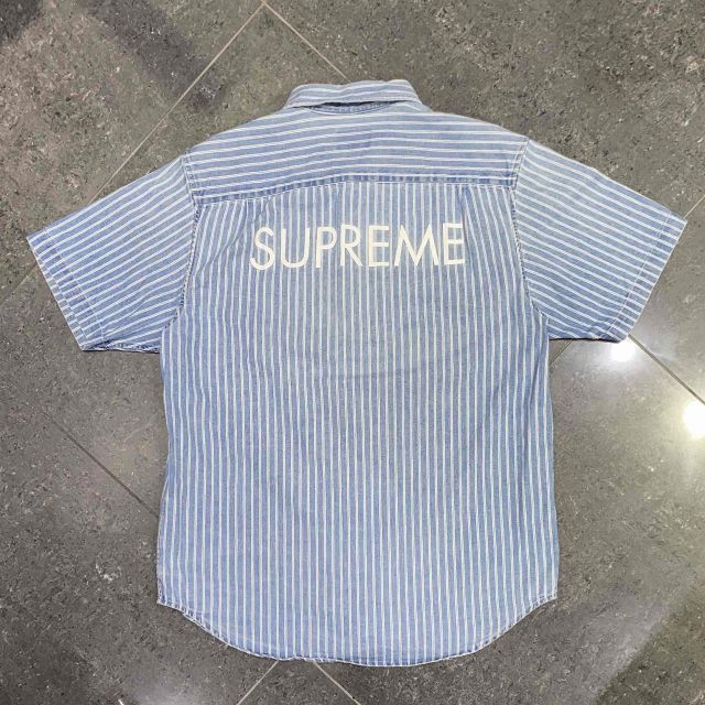 Supreme 17ss Stripe Denim Shirt SIZE-M シュプリーム ストライプ