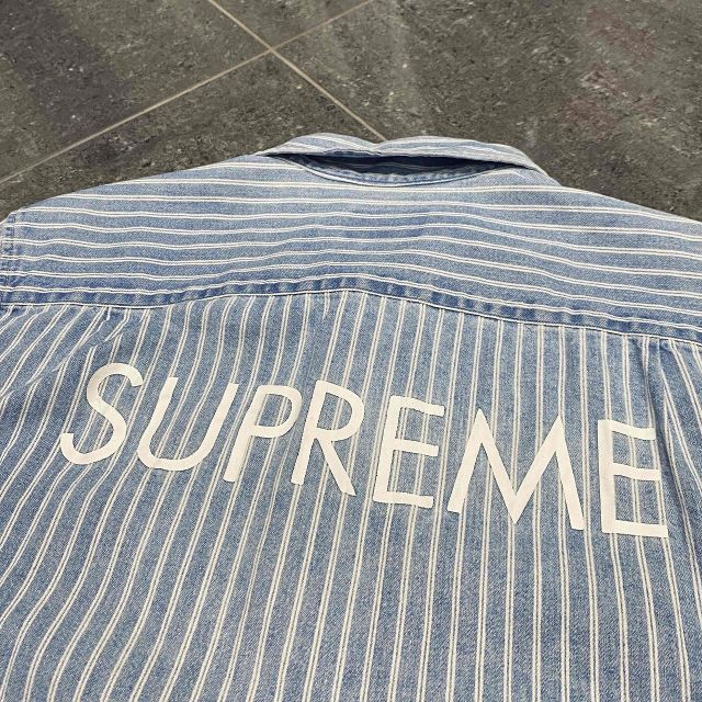 Supreme 17ss Stripe Denim Shirt SIZE-M シュプリーム ストライプ