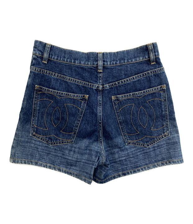 CHANEL logo stitch half denim pants ロゴステッチハーフデニムパンツ