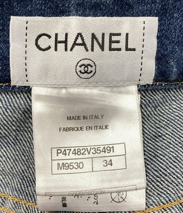 CHANEL logo stitch half denim pants ロゴステッチハーフデニムパンツ