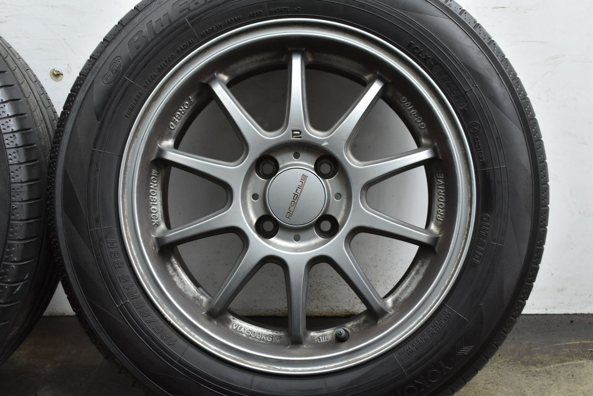  鍛造品 軽量 プロドライブ GC 010 G 15 in 6 5 J 43 PCD 100 ヨコハマ ブルーアースA 185 65 R アクア ヴィッツ フィールダー ノート 15インチ タイヤ ホイールセット