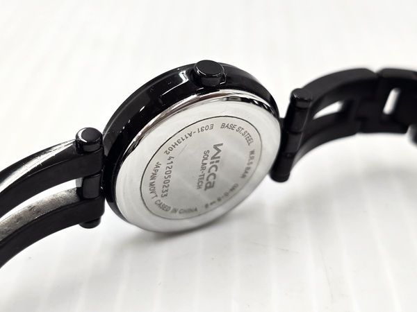 品 シチズン ウィッカ Wicca ソーラーテック シンプルアジャスト 腕時計 KP 2 647 51 ブラック 〇YR 19583〇 大人可愛い 腕時計(デジタル) 