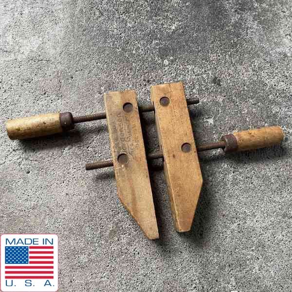 木製 ウッドクランプ 小サイズ インテリア 店舗什器 ディスプレイ ビンテージ アンティーク アメリカ製 D 128