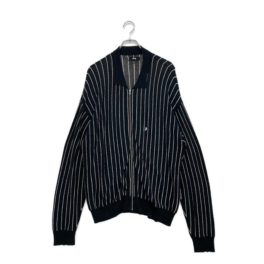 STUSSY 23 AW LIGHT WEIGHT ZIP POLO 長袖ポロシャツ ブラック L