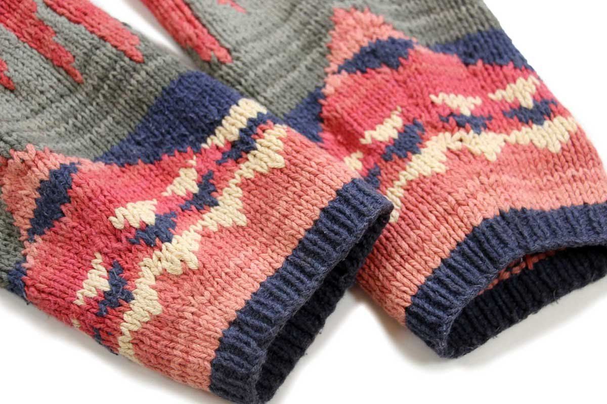 00s LAUREN ラルフローレン ネイティブ柄 ショールカラー コンチョ