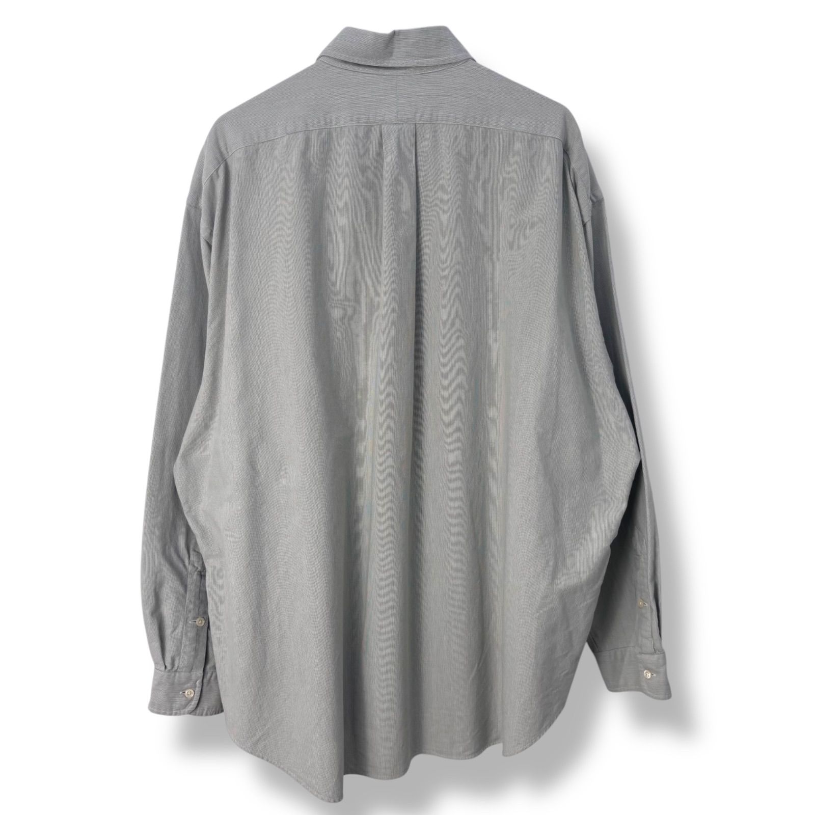 90 s Polo by Ralph Lauren Stripe BD Shirt XL 90年代 ラルフローレン ビッグシャツ ボタンダウン ストライプ シャツ グリーン グレー 古着 長袖 ヴィンテージ