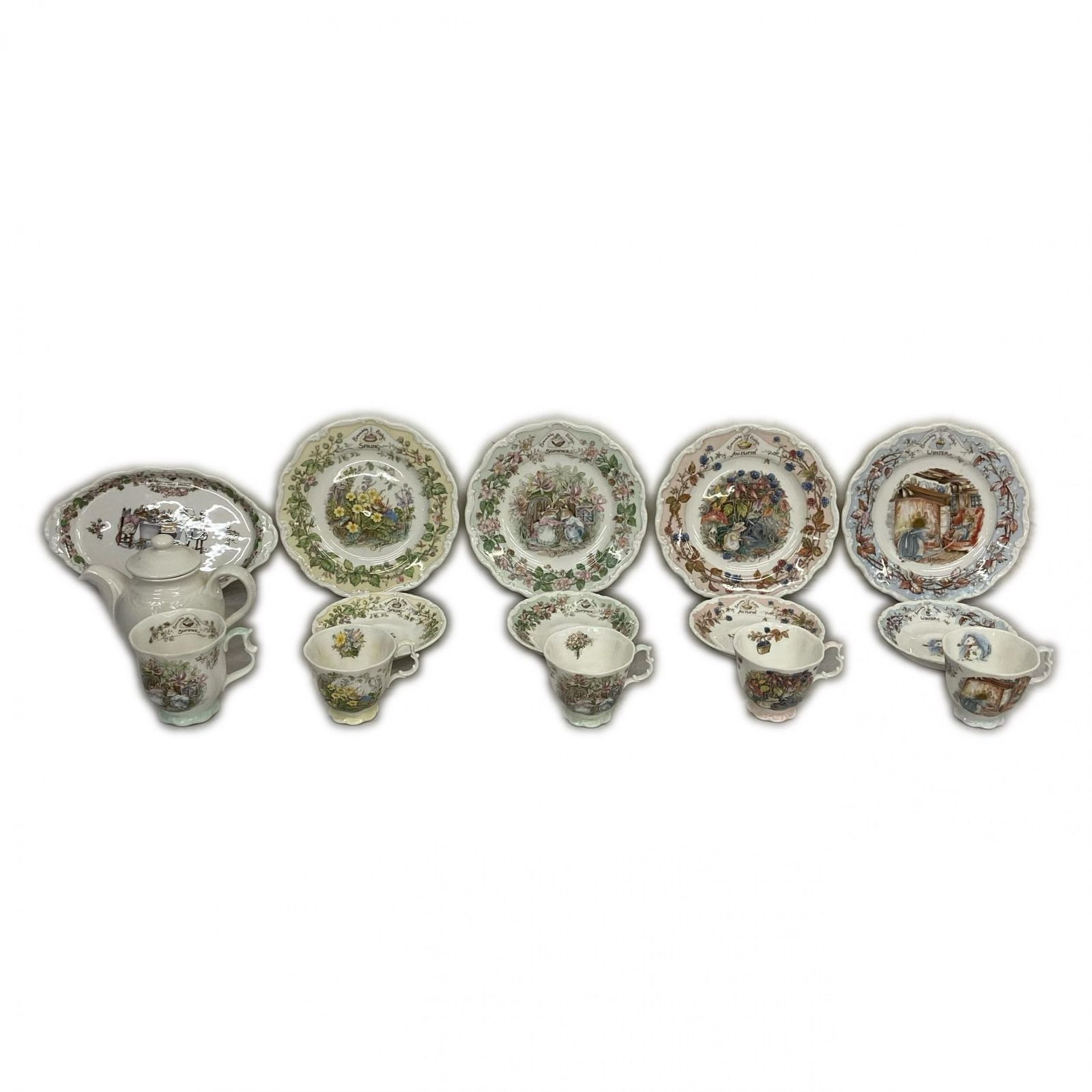 Royal Doulton ロイヤルドルトン ティーポット カップ-ソーサー 四季食器