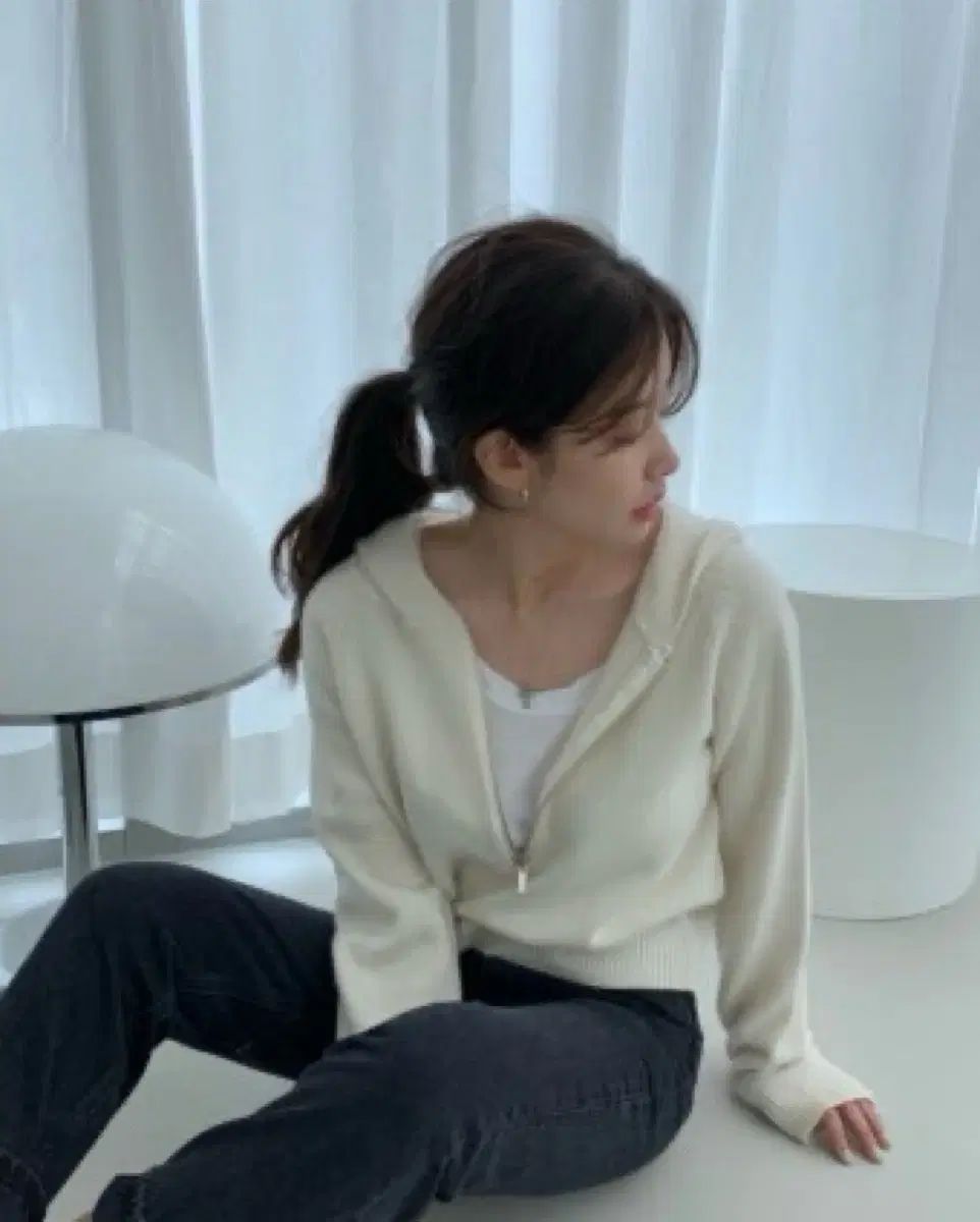 ショップマグネット クラウド ジッパー フーディー ニット アイボリー