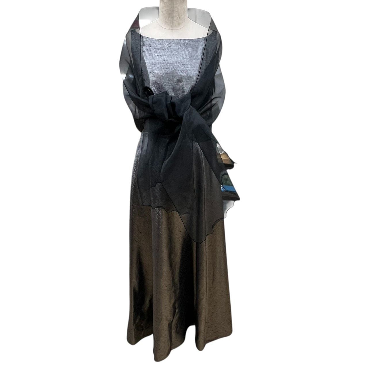 GENETVIVIEN ジュネビビアン ロングドレス シルバー パーティー