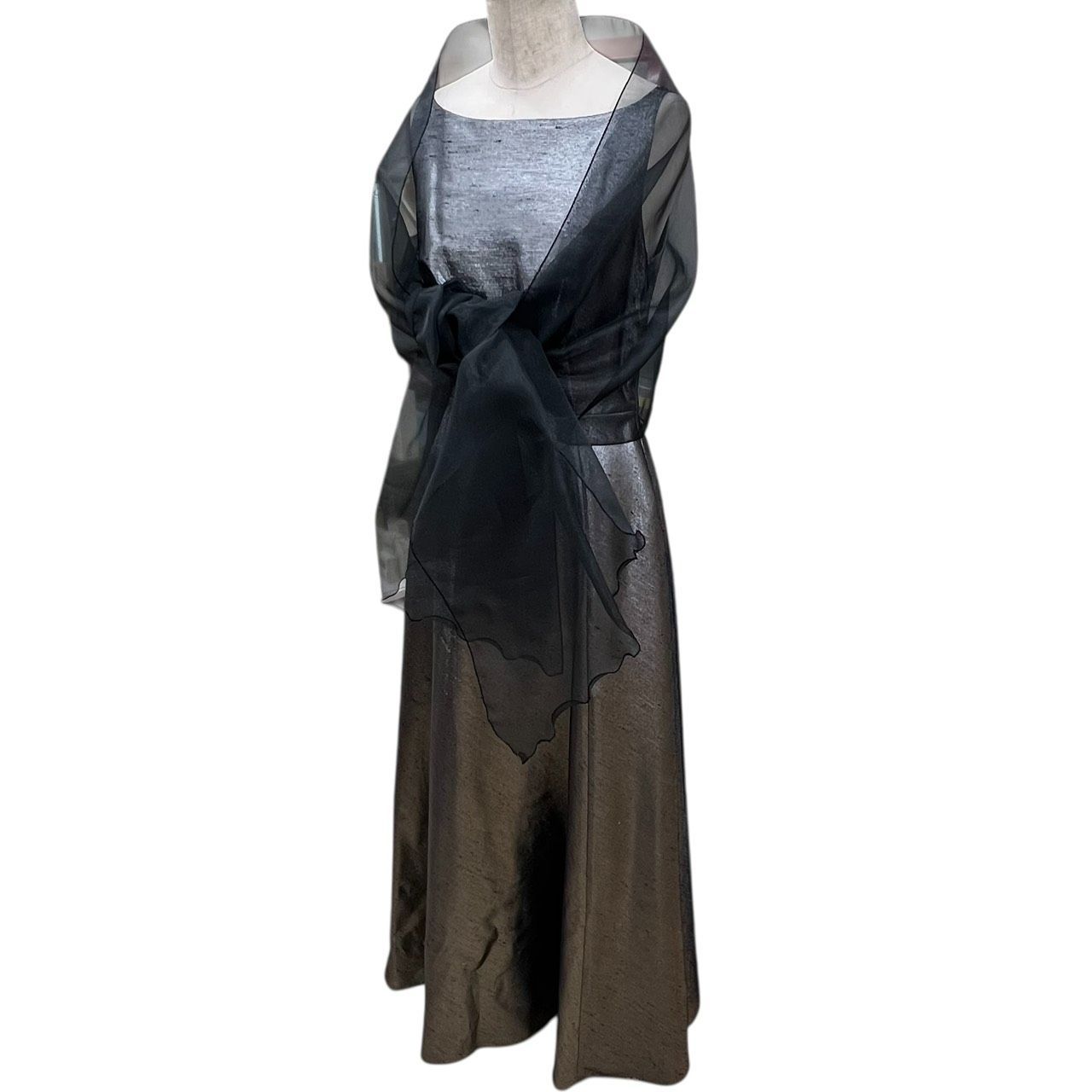 GENETVIVIEN ジュネビビアン ロングドレス シルバー パーティー