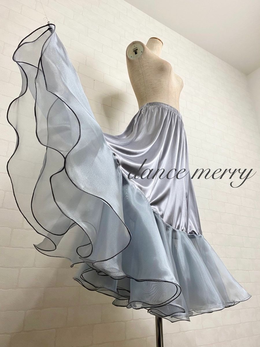 ボリューム【MERRY】新品 社交ダンス パニエ グレー 灰色 ペチコート