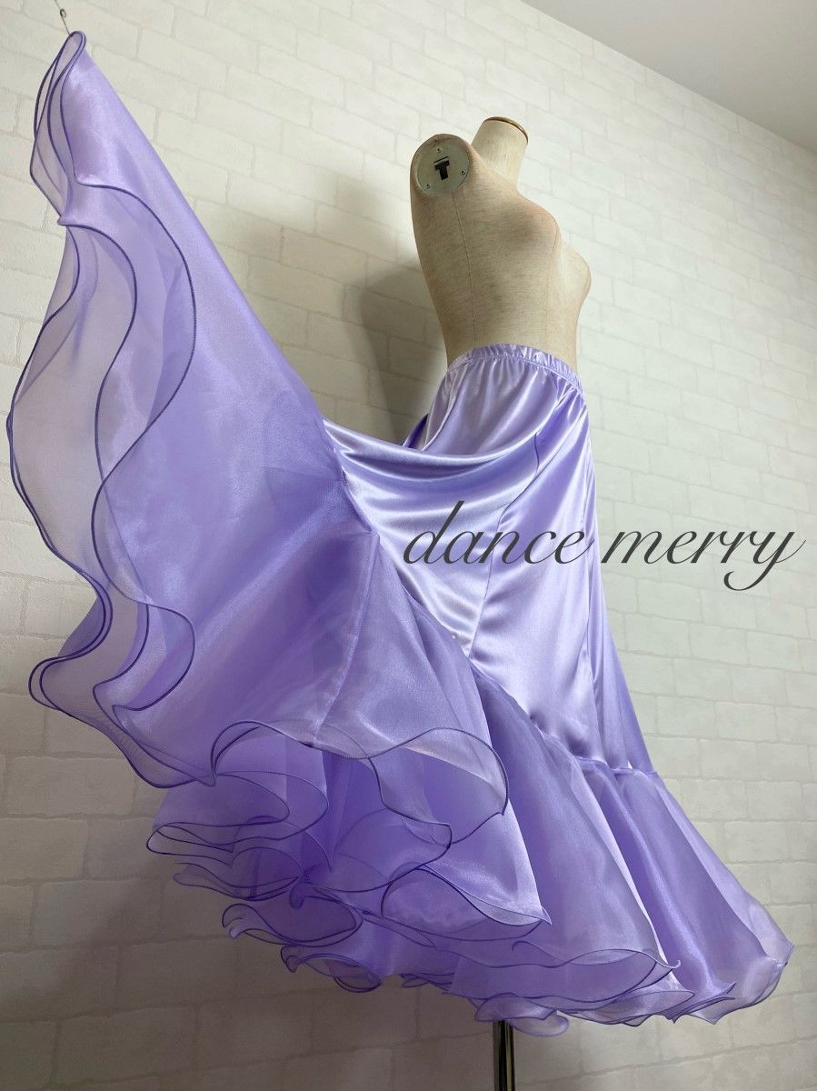 ボリューム MERRY 社交ダンス パニエ ラベンダー 紫 ペチコート インナースカート スカート パーティ 1283
