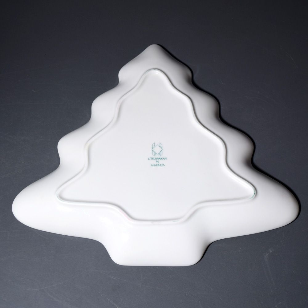 新品未使用品 美濃焼 前畑陶器 クリスマスツリー型プレート UTSUWAKAN