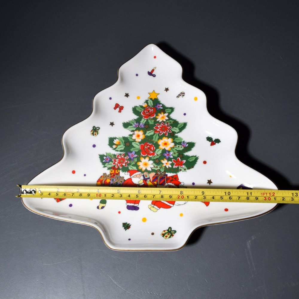 新品未使用品 美濃焼 前畑陶器 クリスマスツリー型プレート UTSUWAKAN
