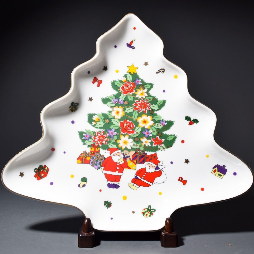 新品未使用品 美濃焼 前畑陶器 クリスマスツリー型プレート UTSUWAKAN