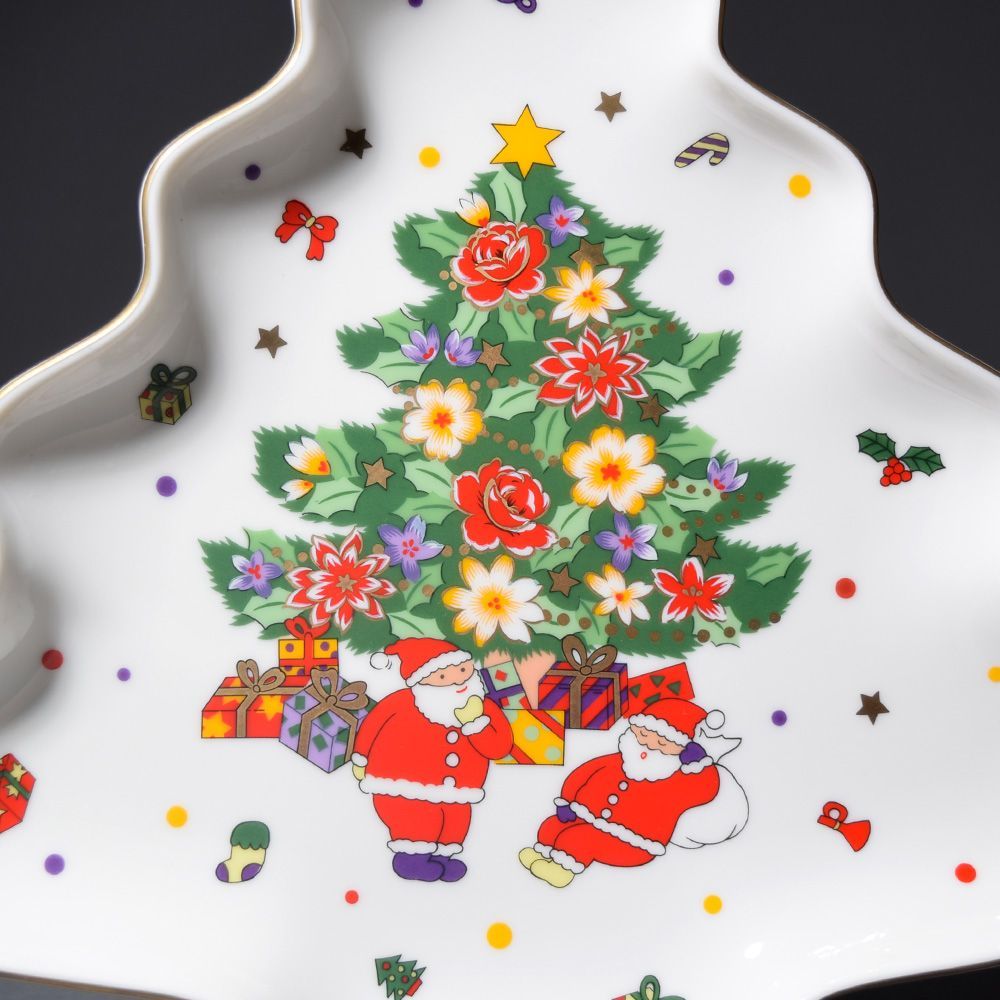 新品未使用品 美濃焼 前畑陶器 クリスマスツリー型プレート UTSUWAKAN
