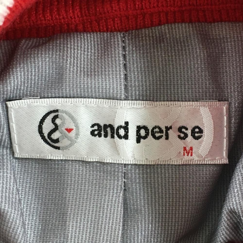 美品】アンパスィ セーター ネイビー×レッド ハーフジップ 裏地付