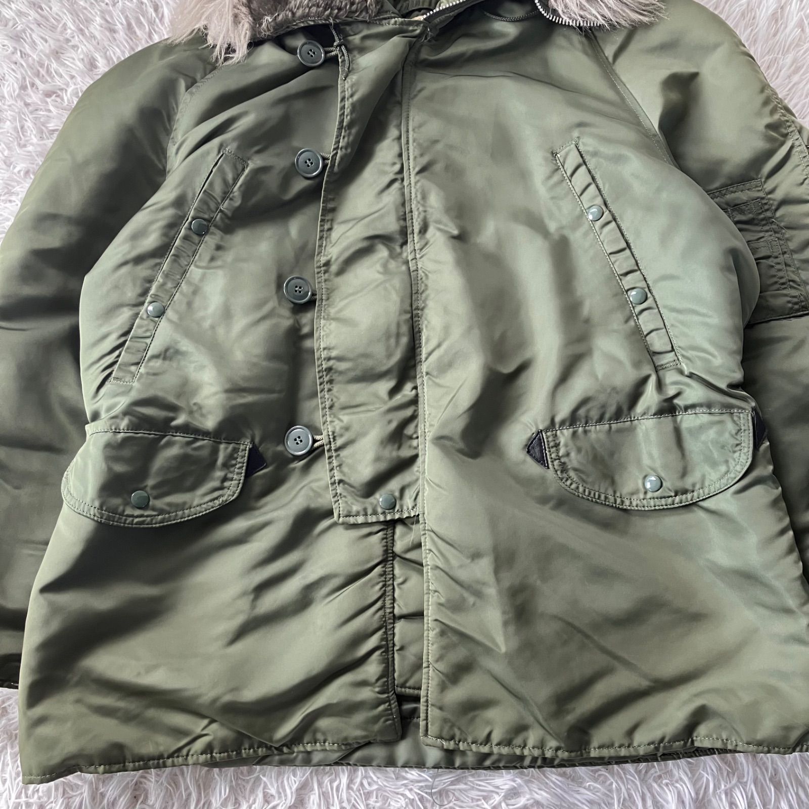 送料無料 状態良 ALPHA 本物 80s USA製 3本タグ フライトジャケット L