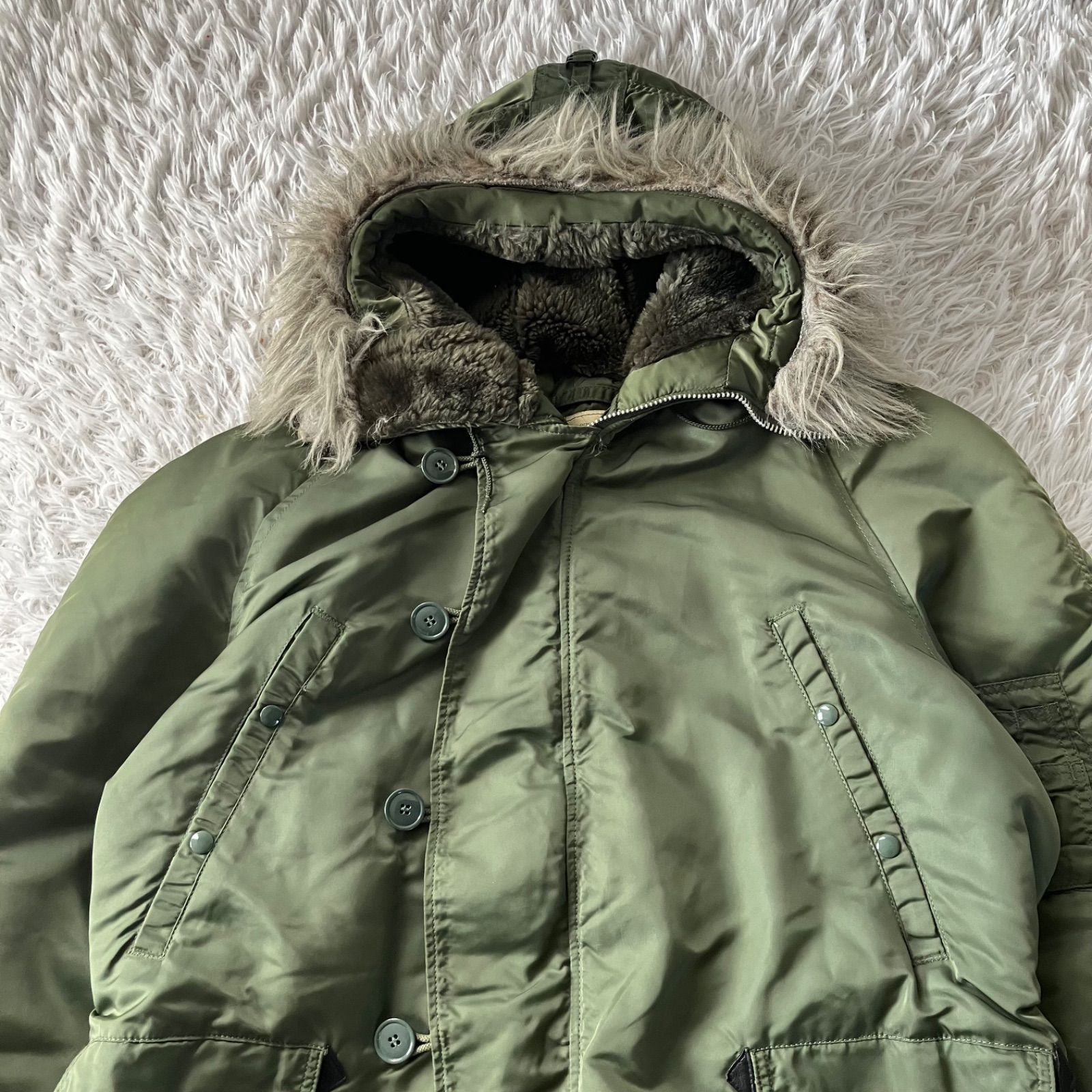 送料無料 状態良 ALPHA 本物 80s USA製 3本タグ フライトジャケット L