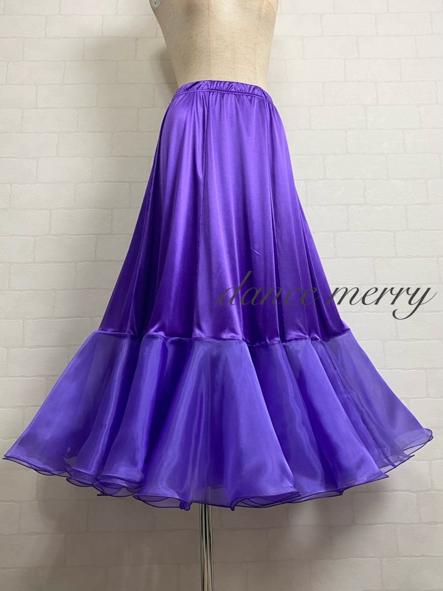 ボリューム MERRY 社交ダンス パニエ 紫 インナースカート スカート パーティ 1283
