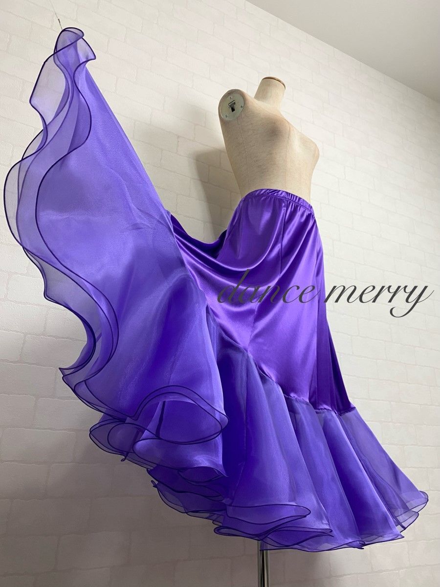 ボリューム MERRY 社交ダンス パニエ 紫 インナースカート スカート パーティ 1283