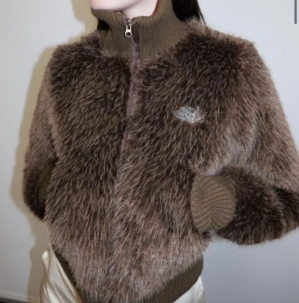 SCULPTOR スカルプター ファー ジャケット ジップアップ ブラウン