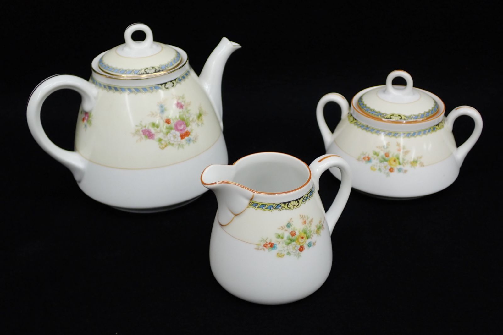 オールドノリタケ　ノリタケ　ティーポット　シュガーポット　日本陶器会社 ◇オールドノリタケ Noritake ティーポット シュガーポッド ミルク