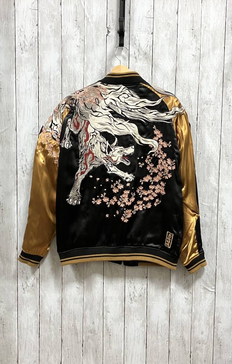 絡繰魂 粋／スカジャン/Embroidery Souvenir Jacket/九尾 極 刺繍 和柄