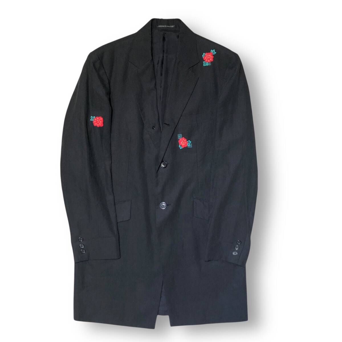 98SS Yohji Yamamoto POUR HOMME 花刺繍リネンテーラードジャケット M