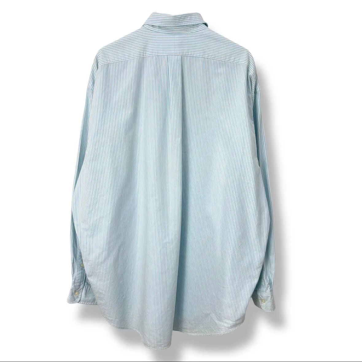 90 s Polo by Ralph Lauren Stripe B D Shirt XL 90年代 ラルフローレン ビッグシャツ ボタンダウン ストライプ サックスブルー 古着 ヴィンテージ