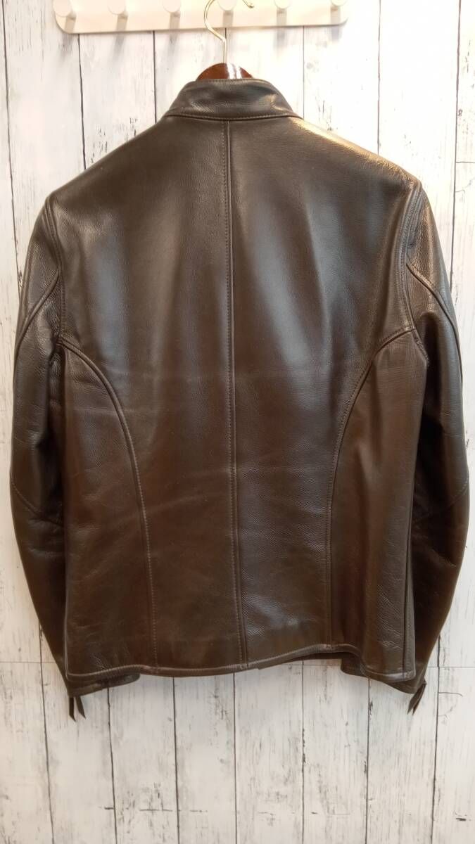 Y＇2 LEATHER ワイツーレザー サイズ38 ブラウン ステアレザ- シングルライダ-ス レザージャケット ライダース