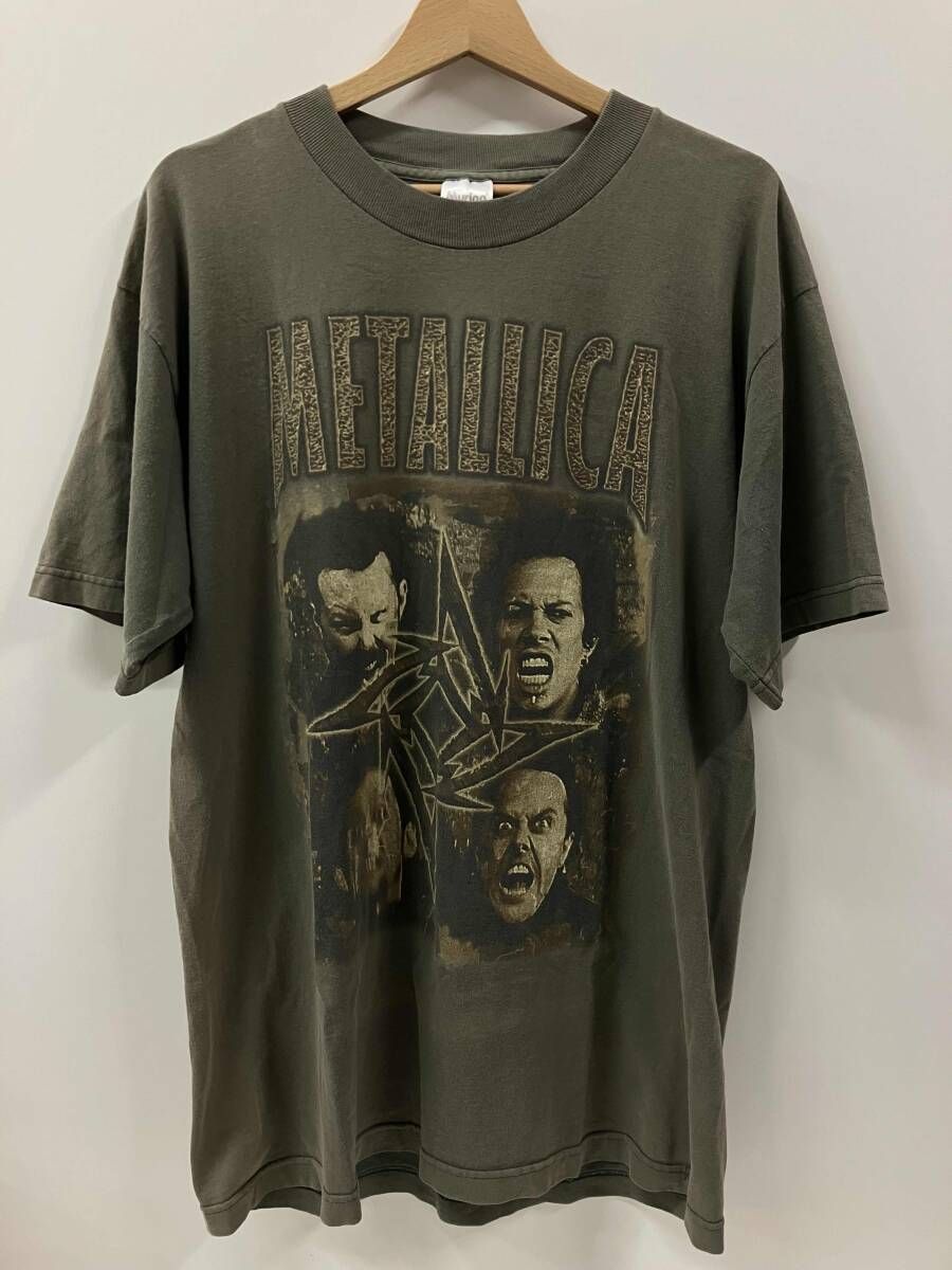メタリカ POOR ME 90 s Murinaタグ 半袖Tシャツ バンドT バンT カーキ L