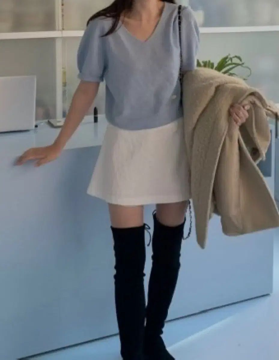 ウェアウェザー バディ ホールガーメント ニット スカイブルー