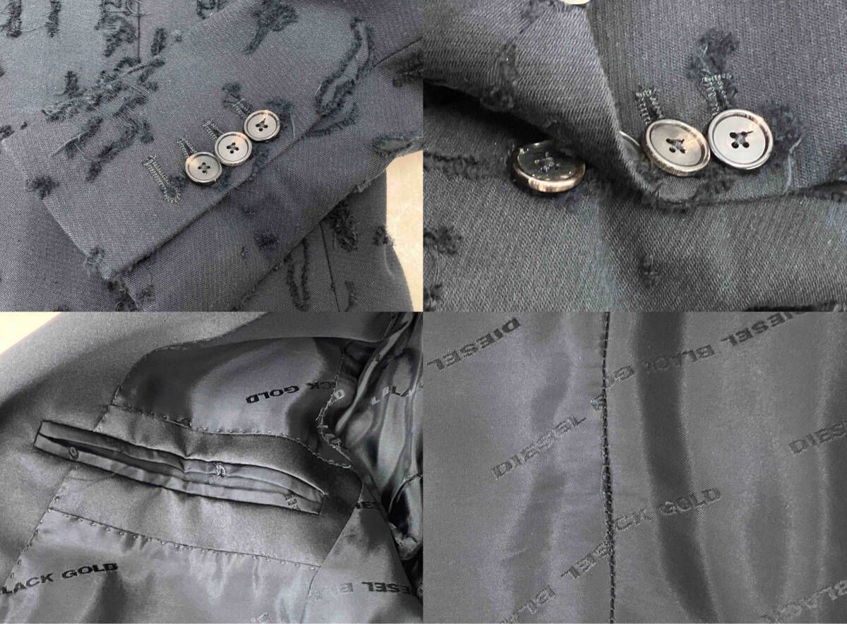美品】DIESEL テーラードジャケット ブラック44 DIESEL ディーゼル 