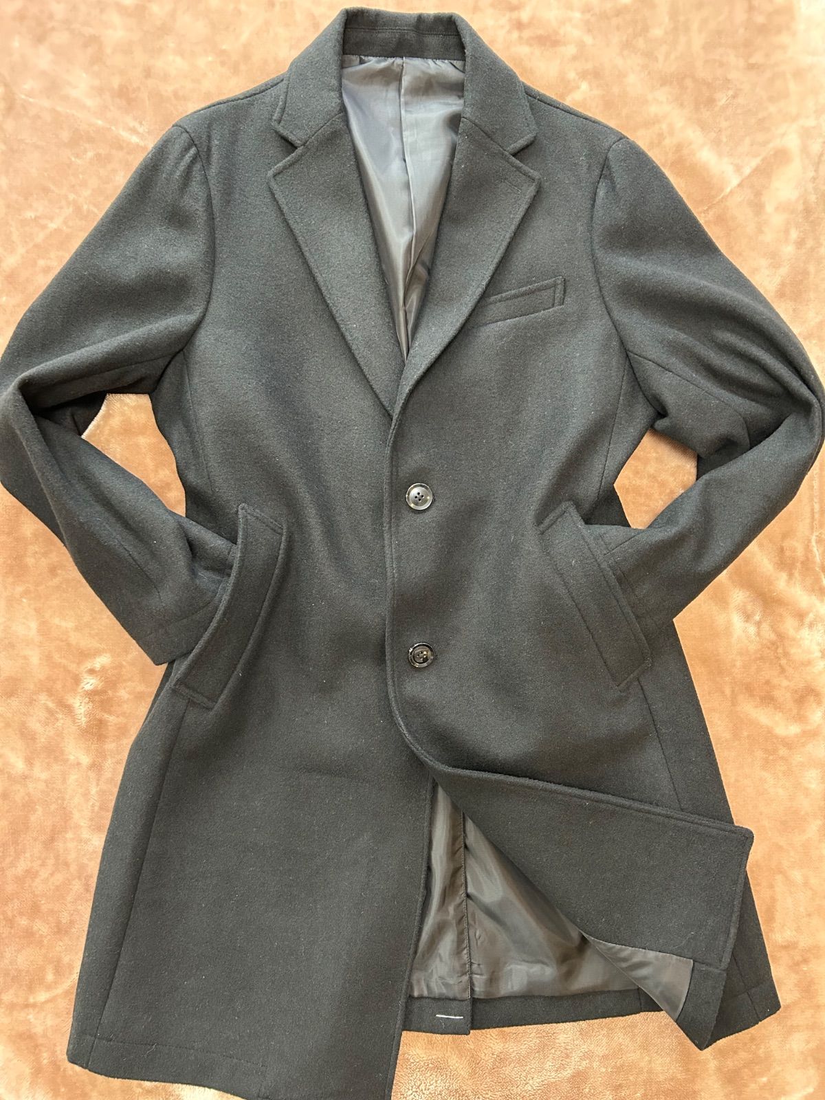 コムサイズムCOMME CA ISMチェスターコート ステイン コート スプリングコート メンズコート cort アウター 冬服 紳士服 ブラック ビジネス 営業 プライベート カジュアル冠婚葬祭スペア予備布生地 スペア予備ボタン メンズmen’s男性用