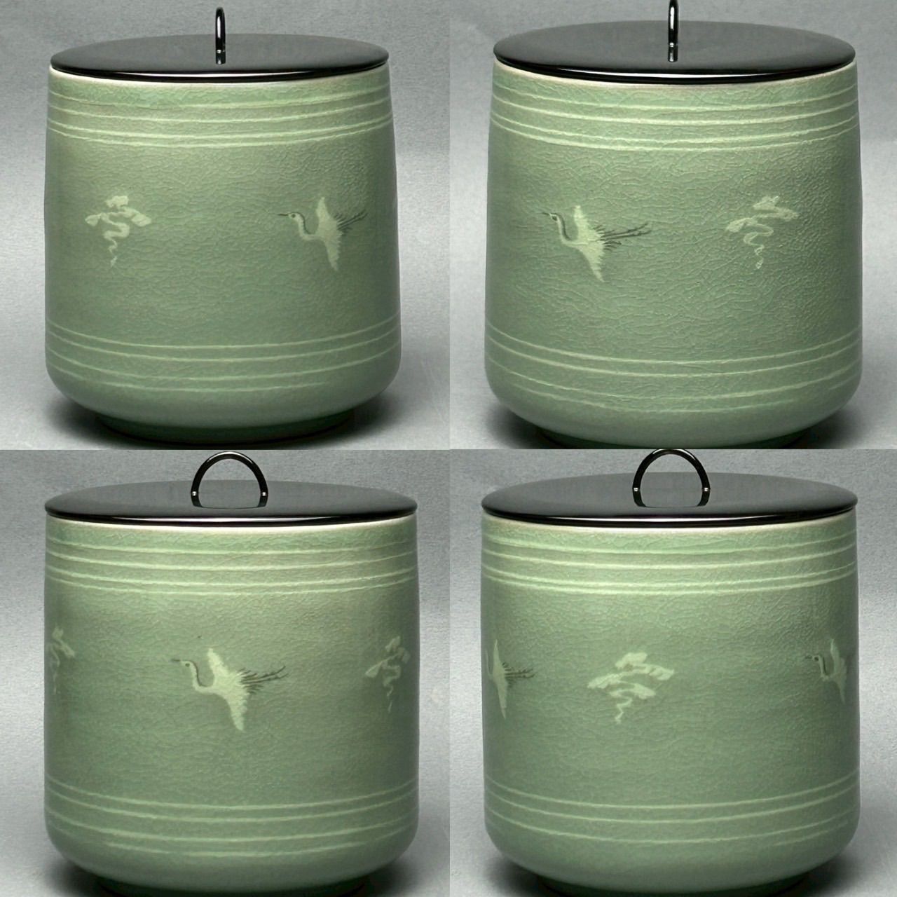 幽玄】韓国人間国宝 柳海剛 高麗 青磁象嵌雲鶴文 茶器 - メルカリ